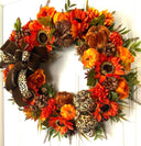Pumpkin Sunflower Wreath: Wild Leopard Autumn Decor
