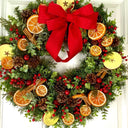 Fall-Winter Wreath with Bright Oranges, Apple Slices, Pinecones & Cinnamon Fragrance