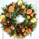 Fall-Winter Wreath with Bright Oranges, Apple Slices, Pinecones & Cinnamon Fragrance