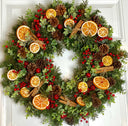 Fall-Winter Wreath with Bright Oranges, Apple Slices, Pinecones & Cinnamon Fragrance