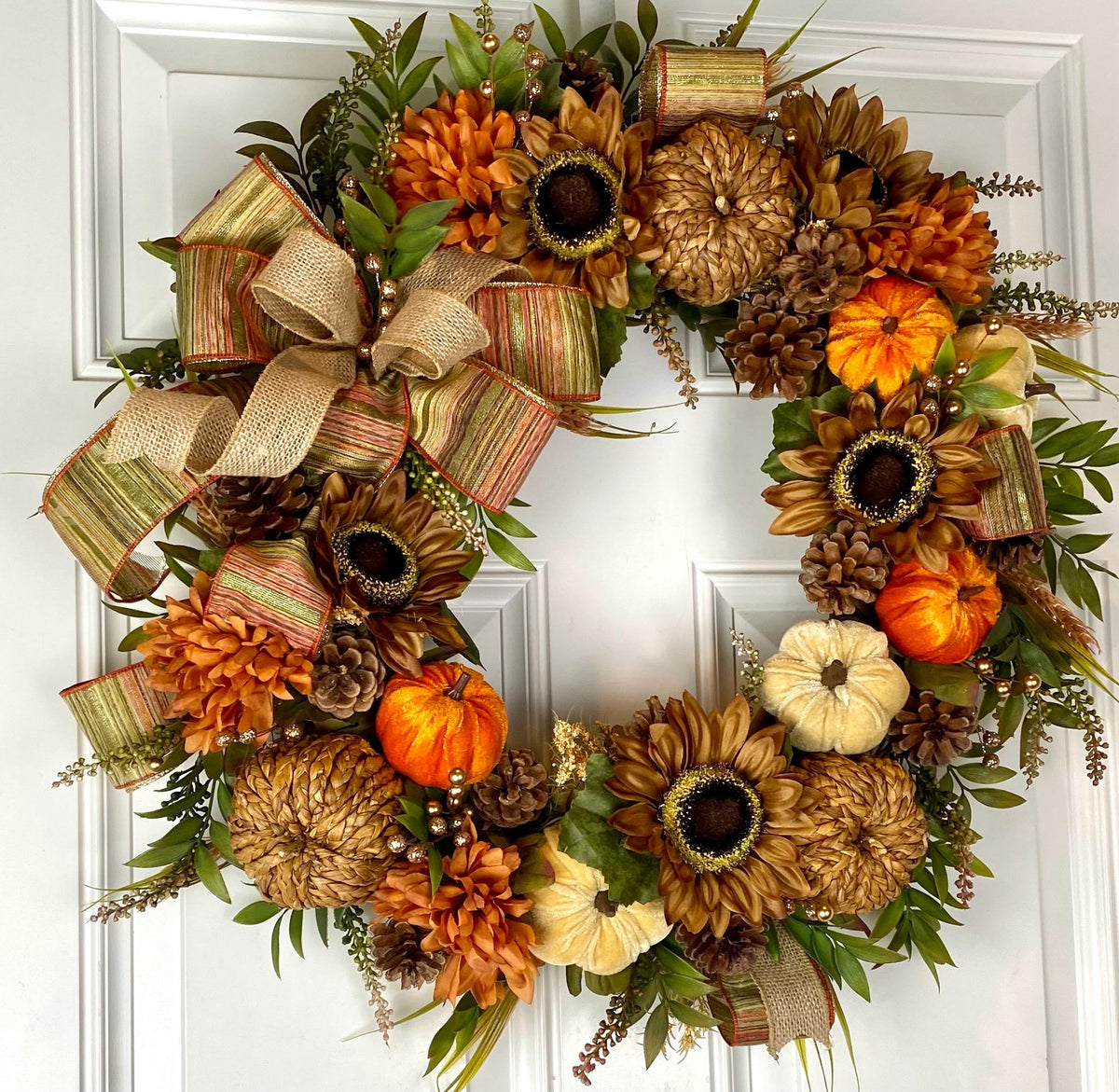 Fall Sunflower Wreath: Autumn Harvest Wreath