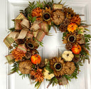 Fall Sunflower Wreath: Autumn Harvest Wreath