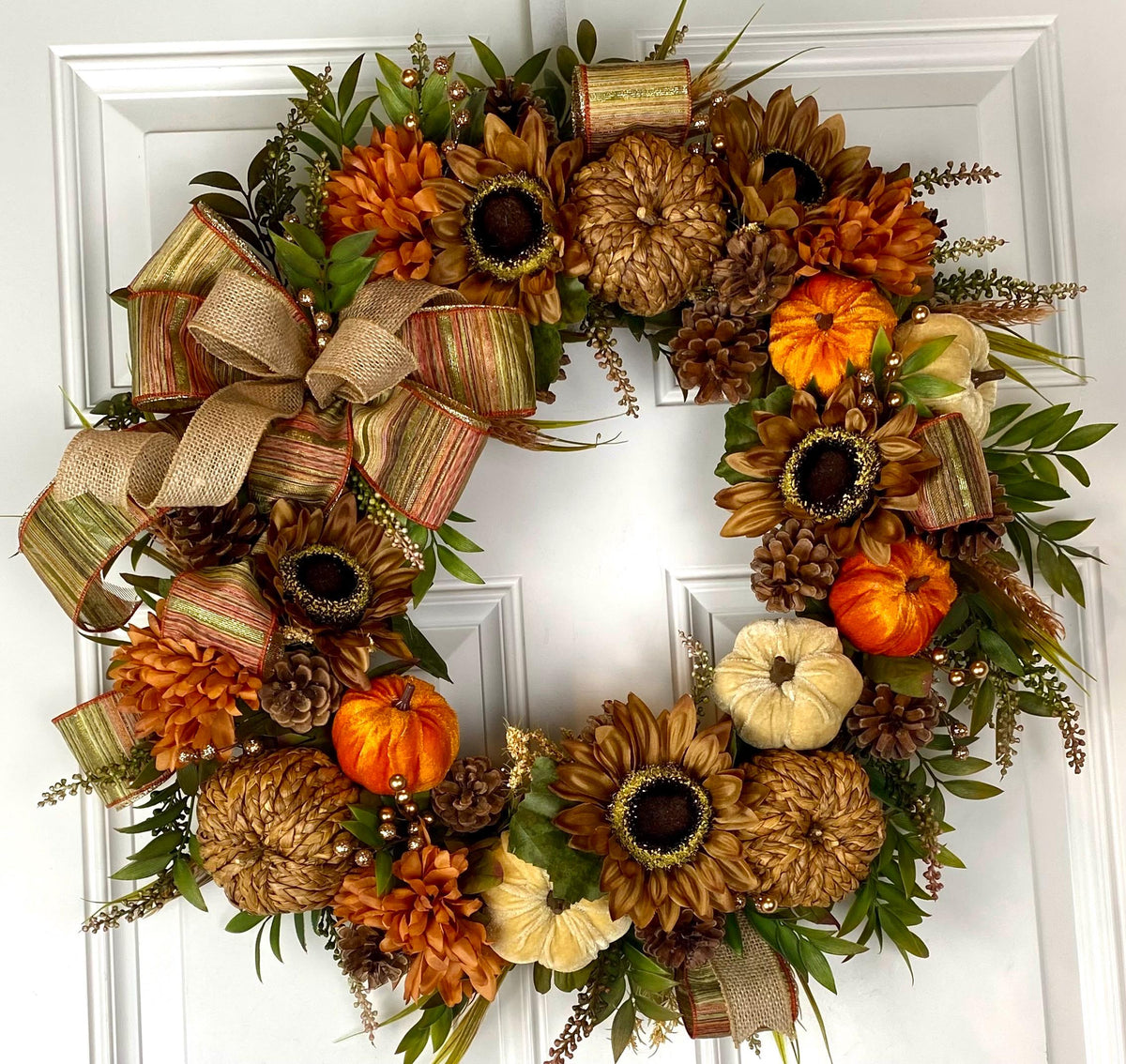 Fall Sunflower Wreath: Autumn Harvest Wreath