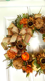 Fall Sunflower Wreath: Autumn Harvest Wreath