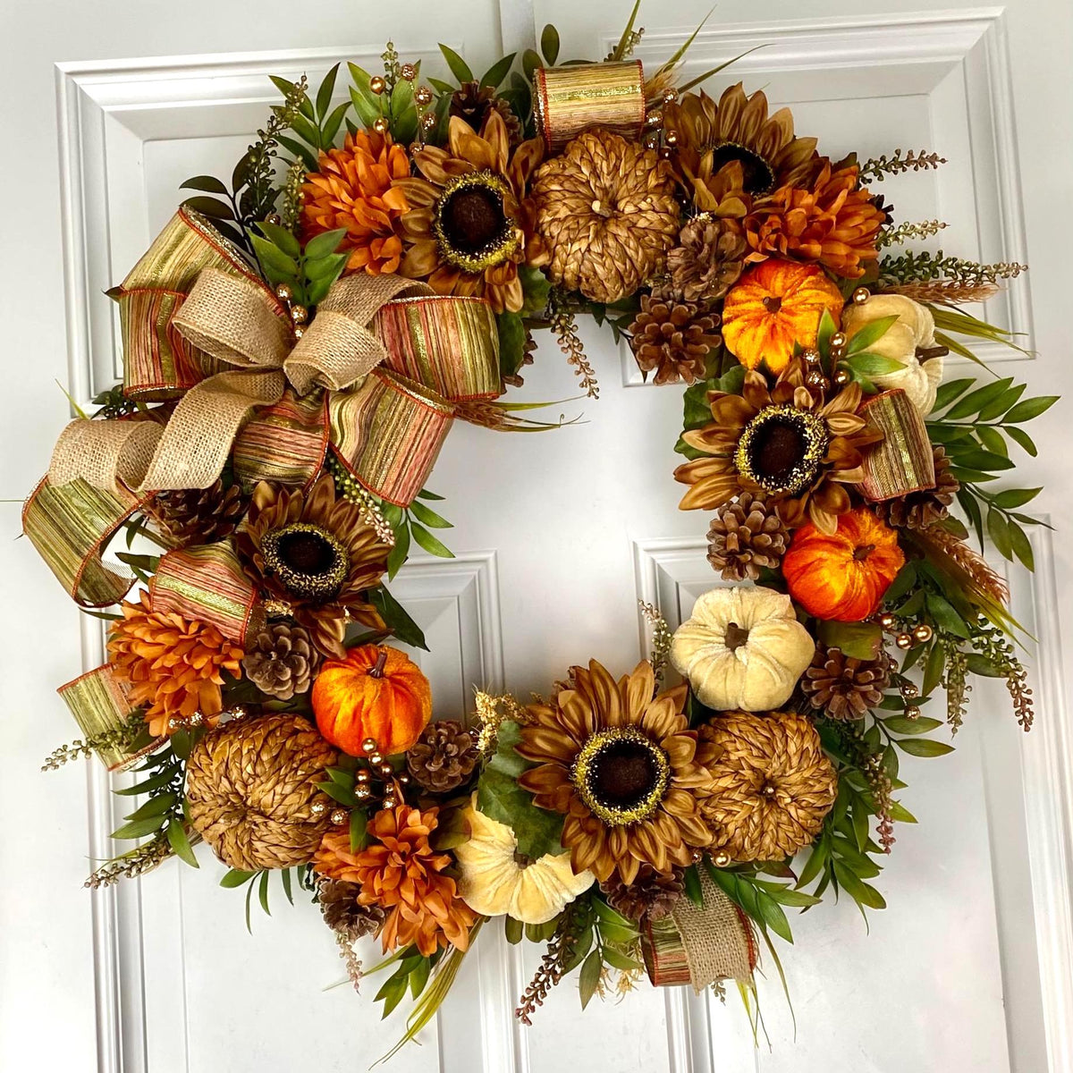 Fall Sunflower Wreath: Autumn Harvest Wreath