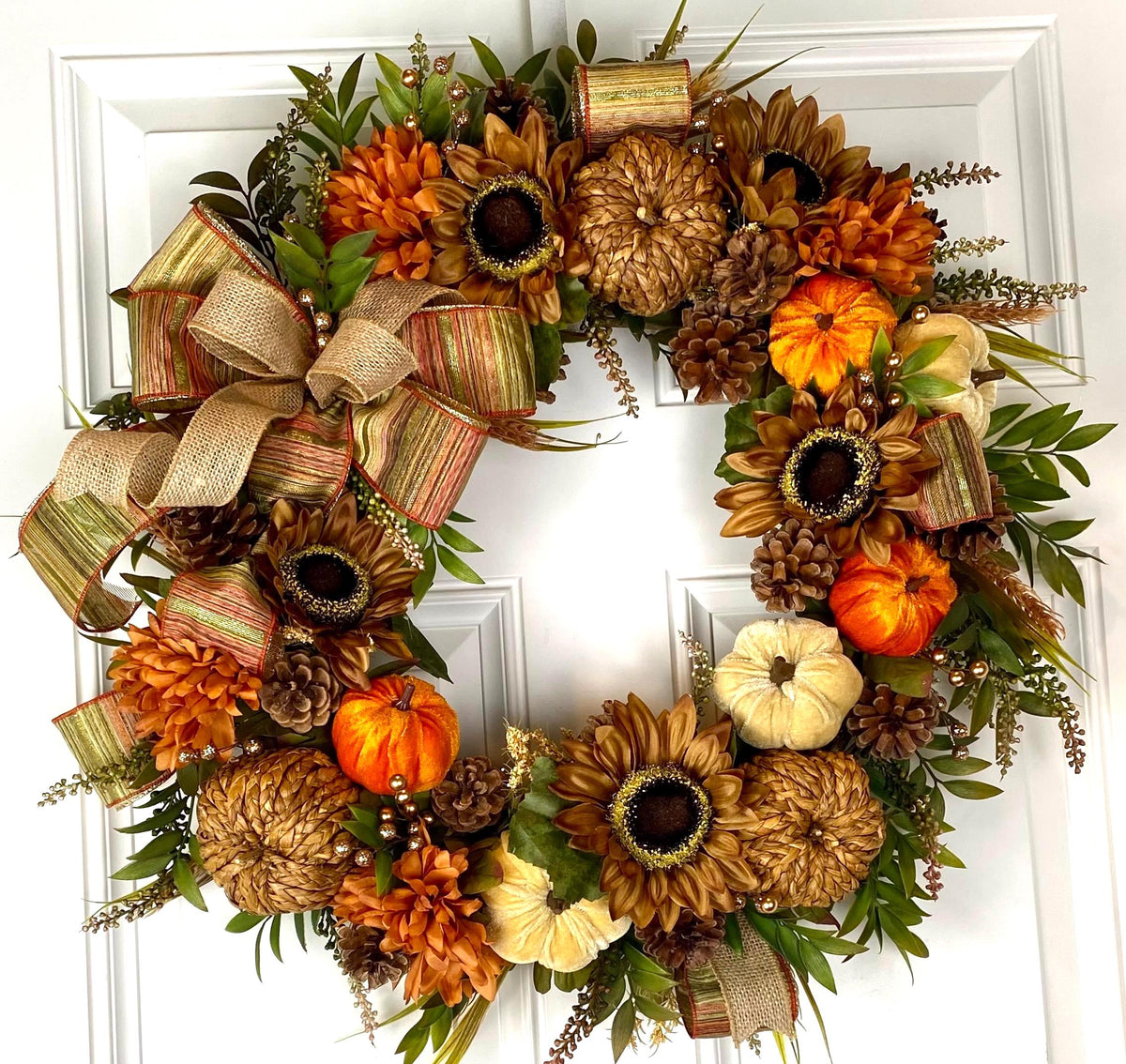 Fall Sunflower Wreath: Autumn Harvest Wreath