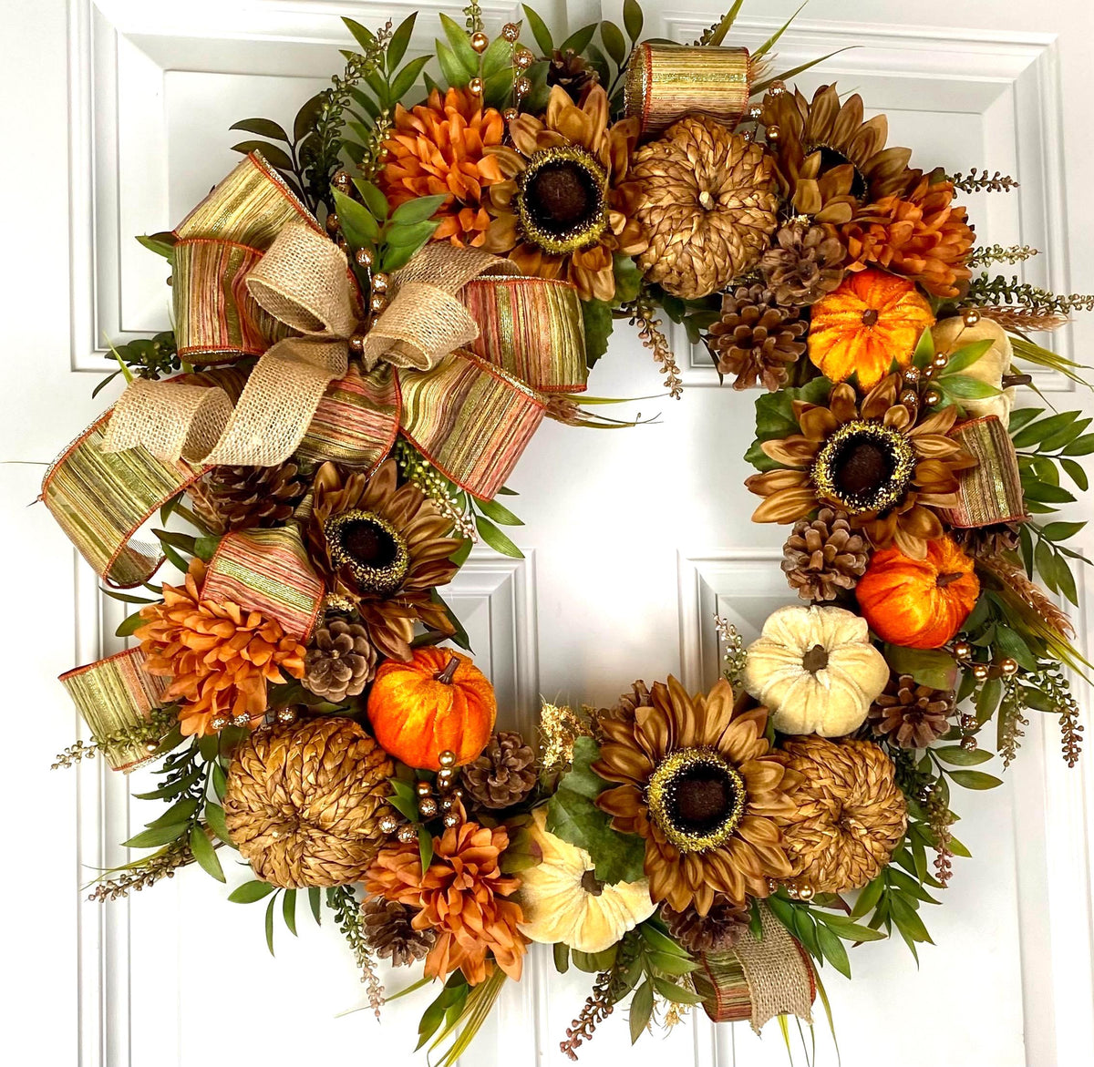 Fall Sunflower Wreath: Autumn Harvest Wreath