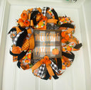 Fall Wreath, Pumpkin, Buffalo check, Farmhouse Deco, Traditional Autumn, Front Door decor