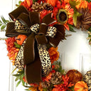 Pumpkin Sunflower Wreath: Wild Leopard Autumn Decor