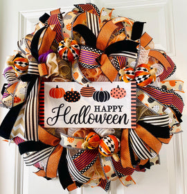 Halloween Decor, Pumpkin, Fall Wreath, Autumn, Home Decor