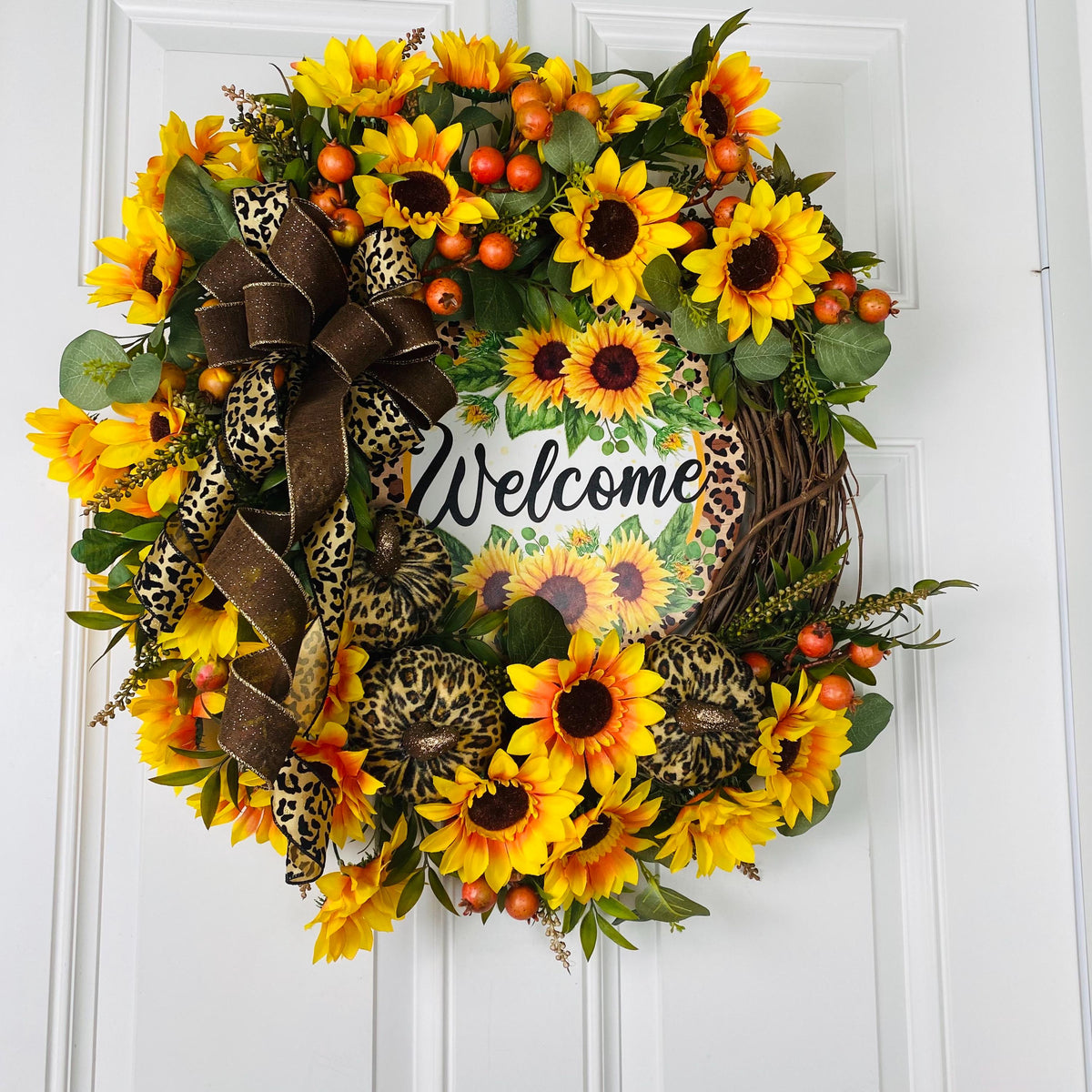 Fall Sunflower Wreath: Farmhouse Front Door Decor