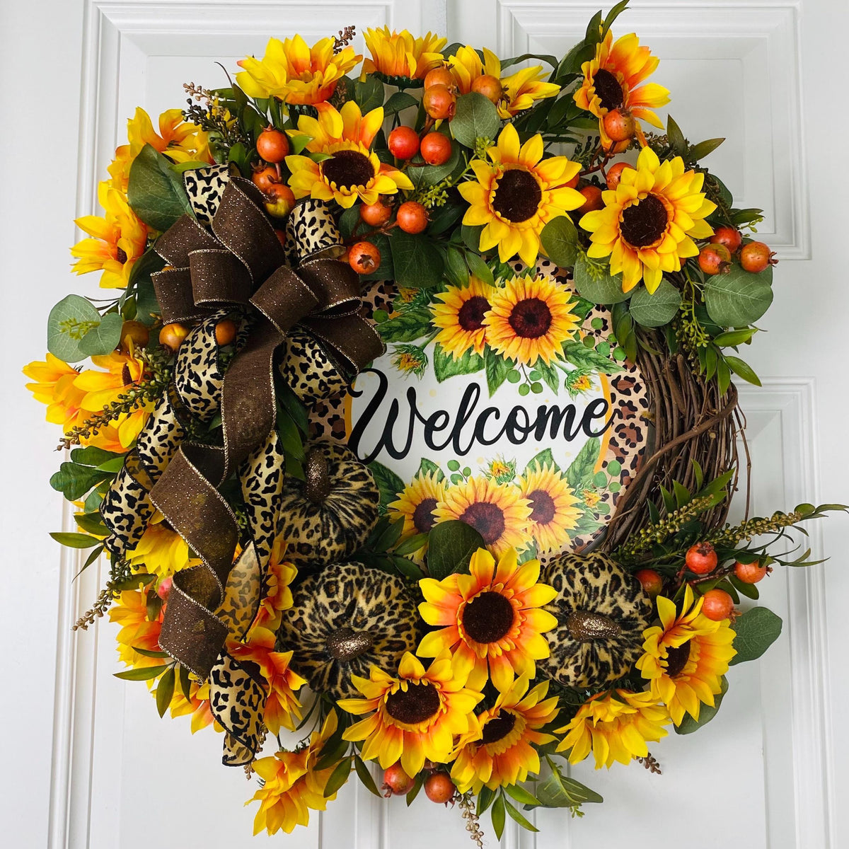 Fall Sunflower Wreath: Farmhouse Front Door Decor