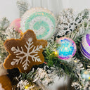 Lighted Pastel Gingerbread Wreath: Holiday Front Door Decor, Candyland