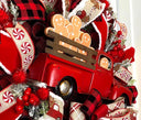Classic Aged Red Truck Wreath Sign