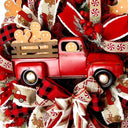 Classic Aged Red Truck Wreath Sign
