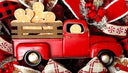 Classic Aged Red Truck Wreath Sign