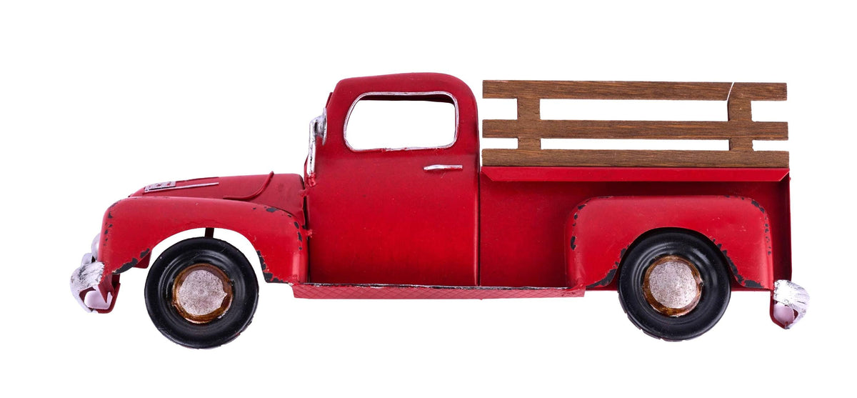 Classic Aged Red Truck Wreath Sign