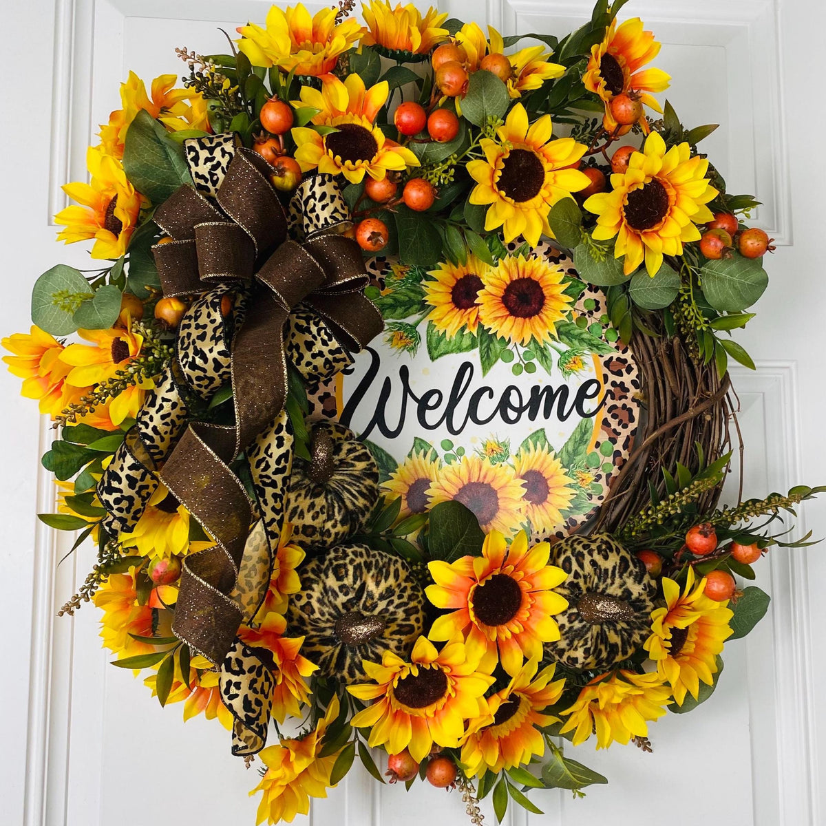 Fall Sunflower Wreath: Farmhouse Front Door Decor