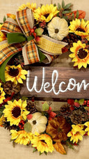 Fall Sunflower Wreath: Elegant Farmhouse Front Door Decor