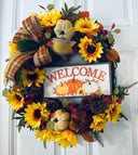 Fall Sunflower Wreath: Elegant Farmhouse Front Door Decor