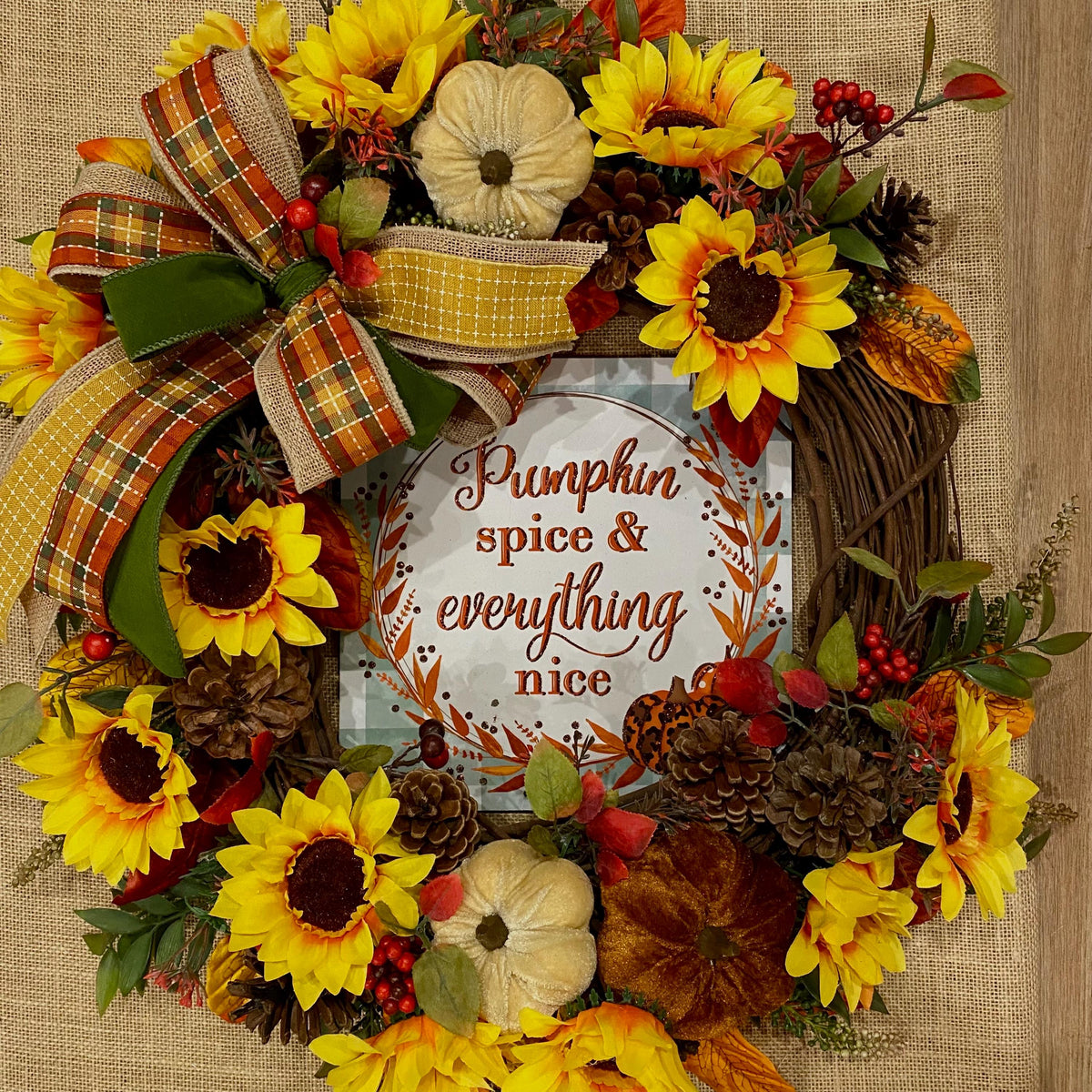 Fall Sunflower Wreath: Elegant Farmhouse Front Door Decor