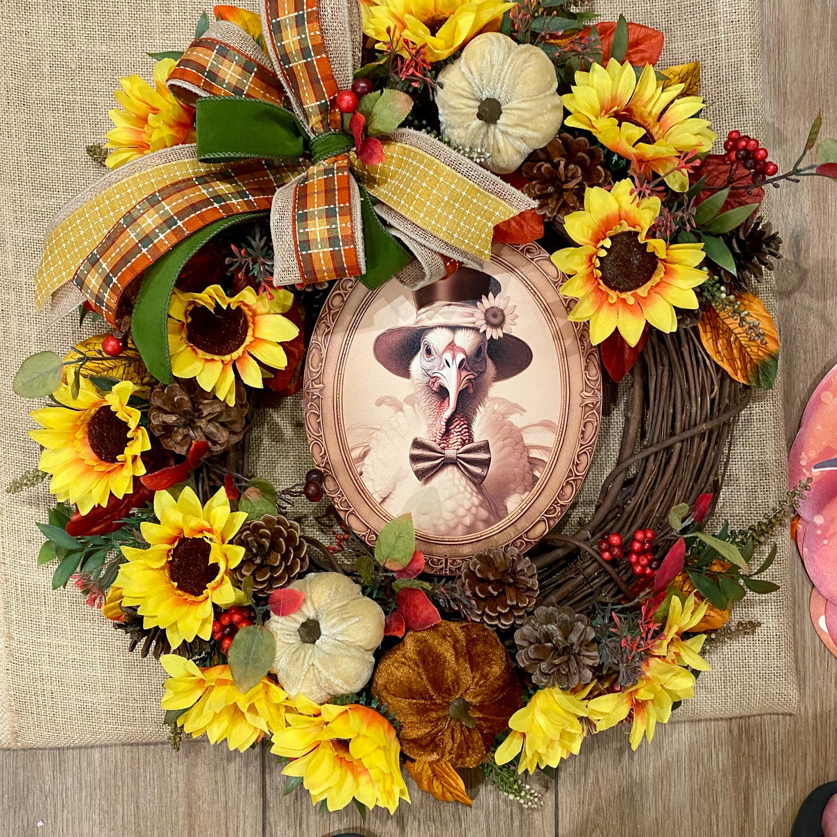 Fall Sunflower Wreath: Elegant Farmhouse Front Door Decor