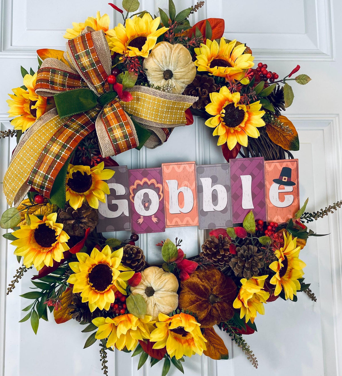 Fall Sunflower Wreath: Elegant Farmhouse Front Door Decor