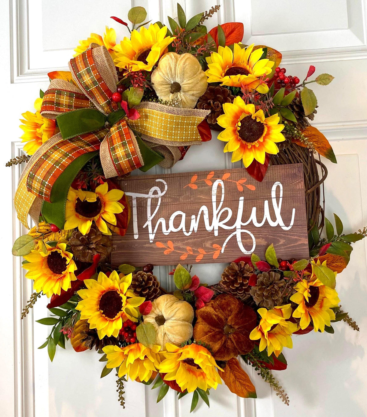 Fall Sunflower Wreath: Elegant Farmhouse Front Door Decor