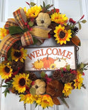 Fall Sunflower Wreath: Elegant Farmhouse Front Door Decor