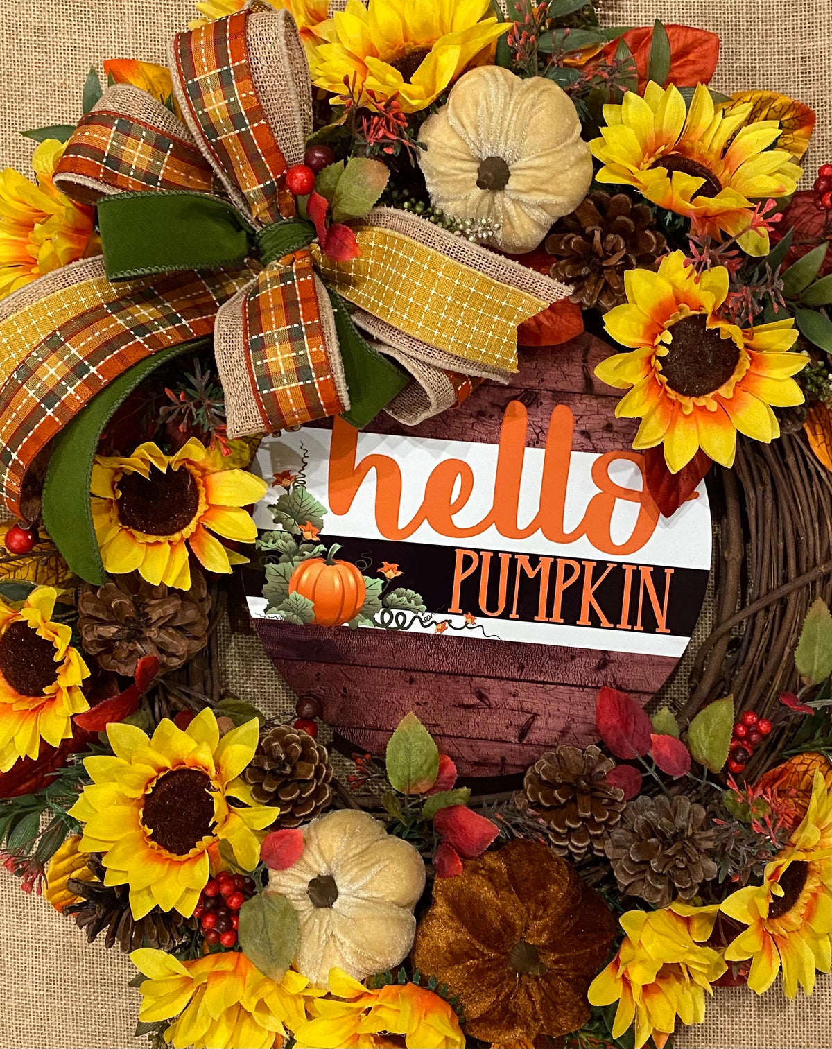 Fall Sunflower Wreath: Elegant Farmhouse Front Door Decor