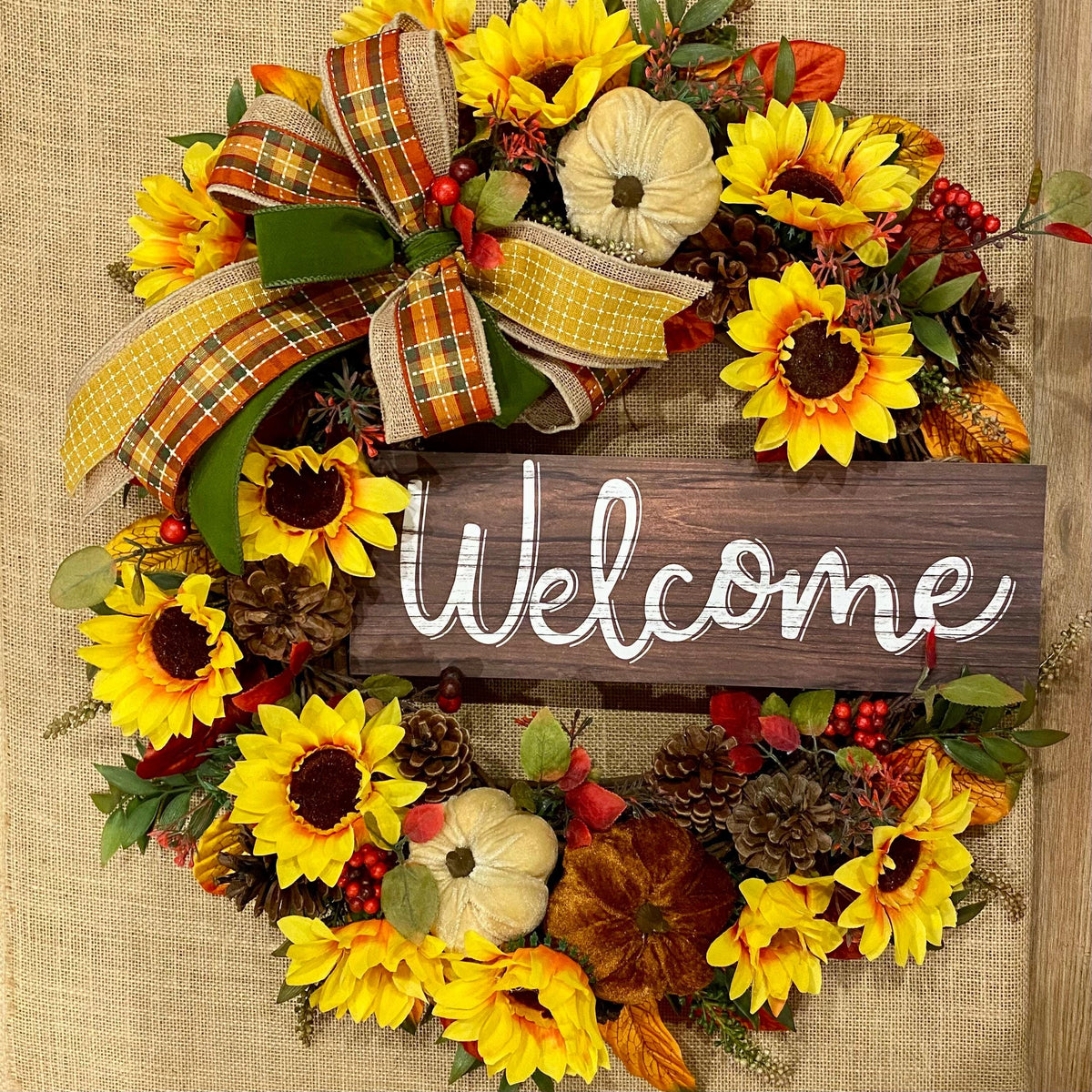 Fall Sunflower Wreath: Elegant Farmhouse Front Door Decor