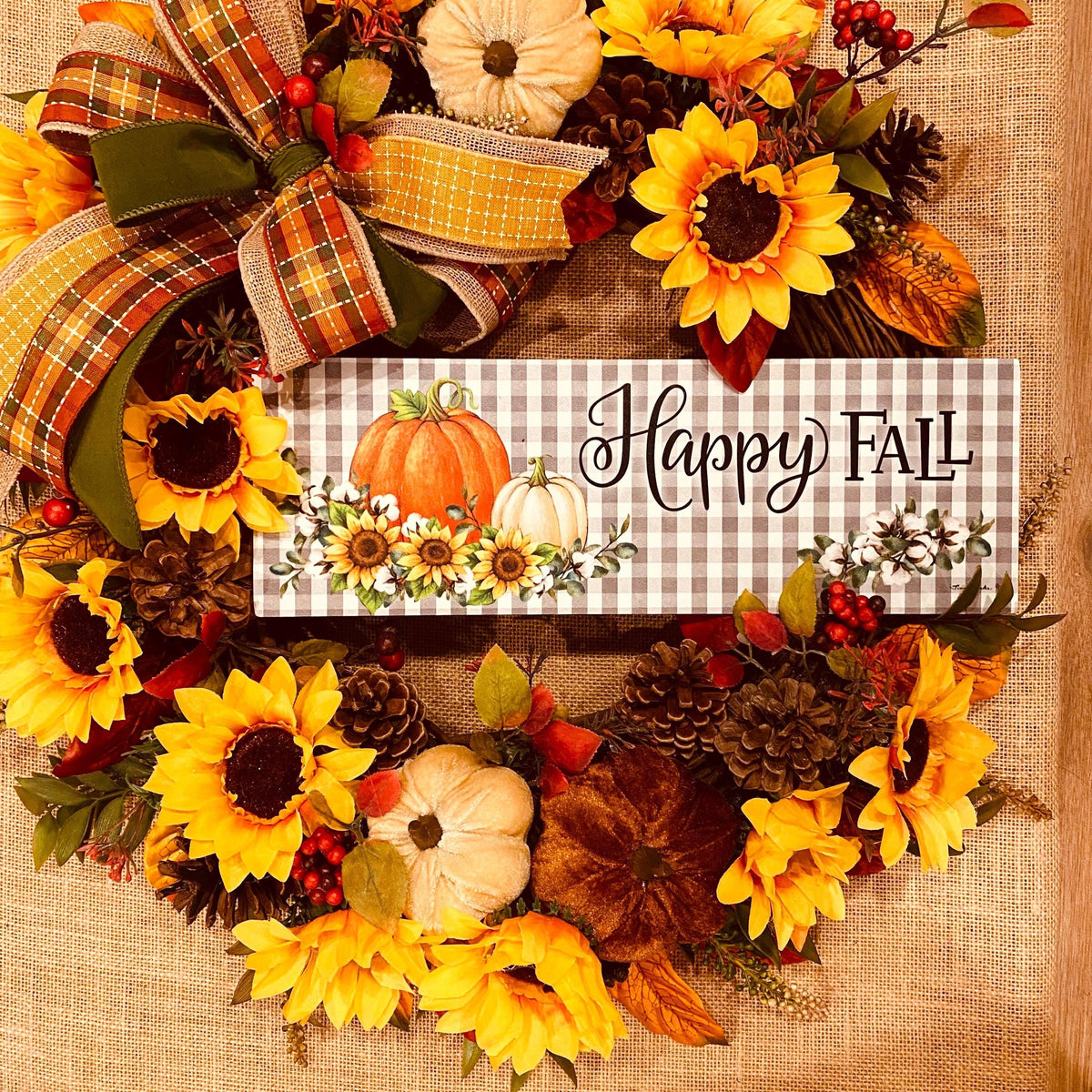Fall Sunflower Wreath: Elegant Farmhouse Front Door Decor