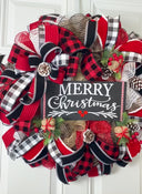 Buffalo Check Merry Christmas Wreath