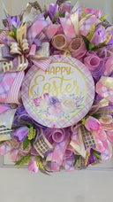 Elegant Tulip Wreath, XL Easter Spring Floral Decor for Front Door