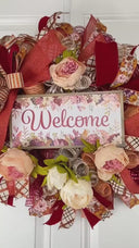 Fall Wreath, Farmhouse Peony, Autumn Farmhouse Charm for Your Front Door