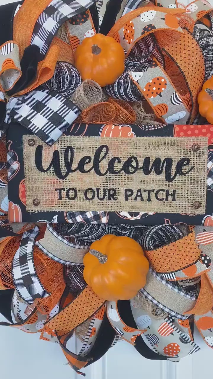 Halloween Decor, Pumpkin, Fall Wreath, Autumn, Home Decor