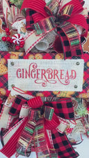 Christmas Wreath, Gingerbread, Farmhouse Winter Wreath for front door