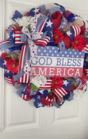 XL Patriotic Wreath: American Flag, Stars & Stripes, Summer Decor