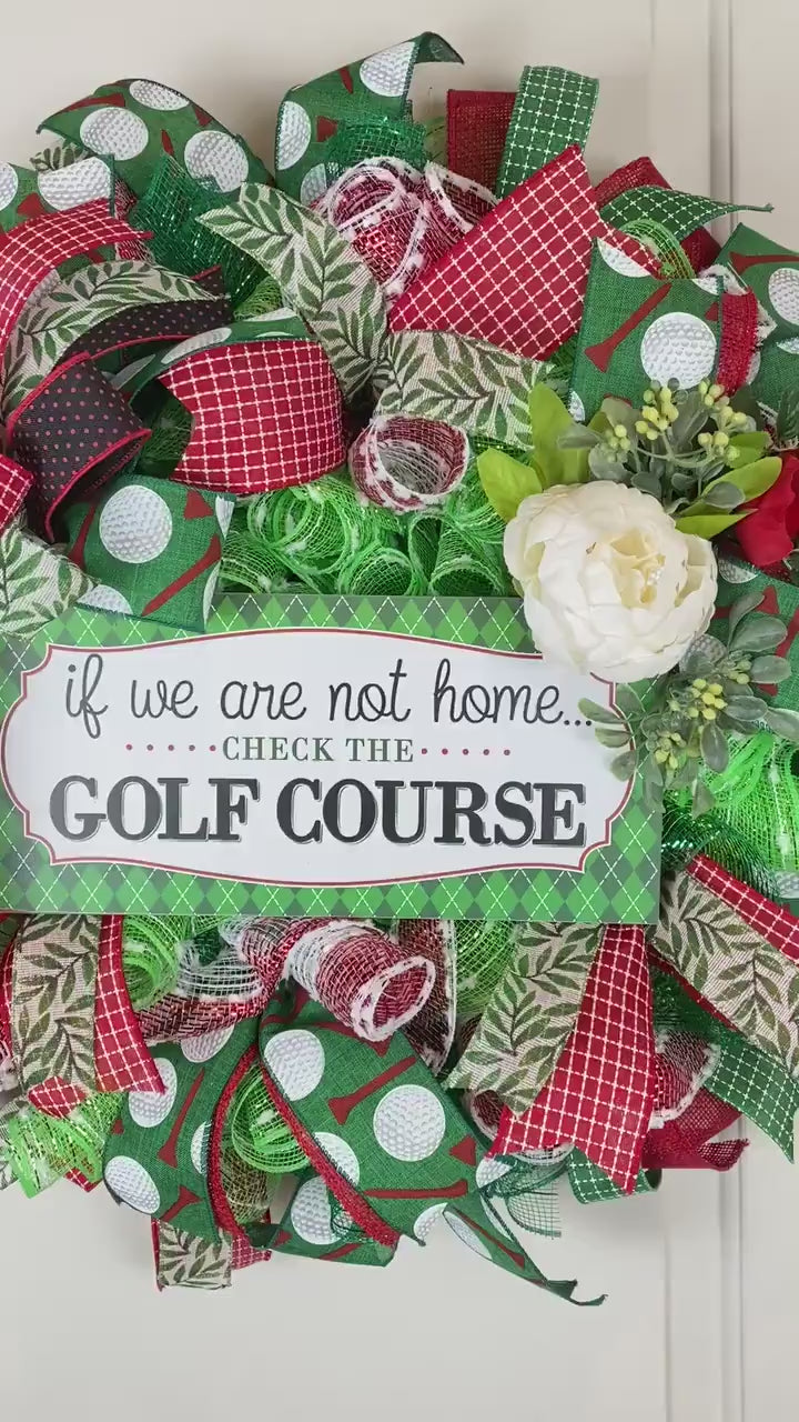Golf Course Handmade Wreath, Sports Decor, Gift for Dad