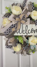 Everyday Summer Wreath, Peony Farmhouse Decor, Front Door, Farmhouse All Season Wreath, Spring Wreath, Summer Deco Mesh
