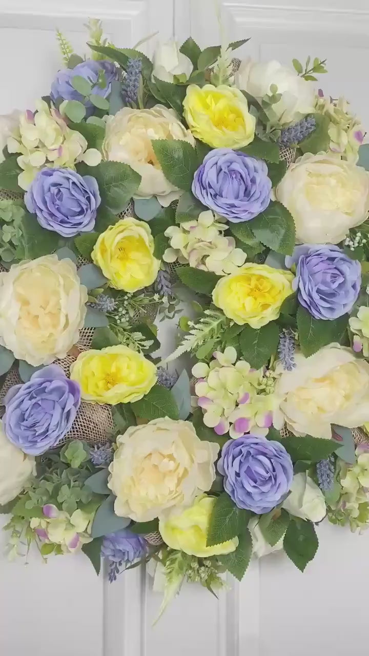 Peony Hydrangea Wreath: Spring Floral Front Door Decor