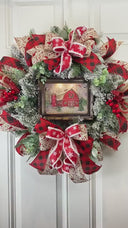 Christmas Snow Globe, Farmhouse Wreath Sign, Snowglobe