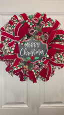 Red & Green Christmas Wreath: Holiday Porch Decor