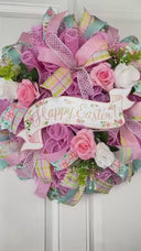 Happy Easter Spring Wreath, Spring Floral