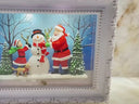 Winter Snow Globe, Snowman Santa Farmhouse Wreath Sign, Snowglobe