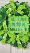 St Patricks Day Wreath, Furry Leprechaun Irish Wreath