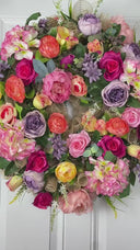 Hydrangea Peony Wreath, Summer Floral Farmhouse Front Door Decor, Everyday Gift