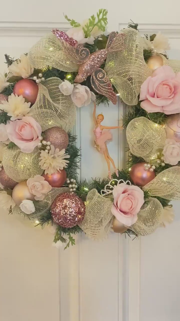 Ballerina Princess Wreath, Little Girl Christmas Wreath