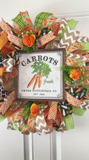 Fresh Carrot Bunny Wreath for Easter Spring Front Doors