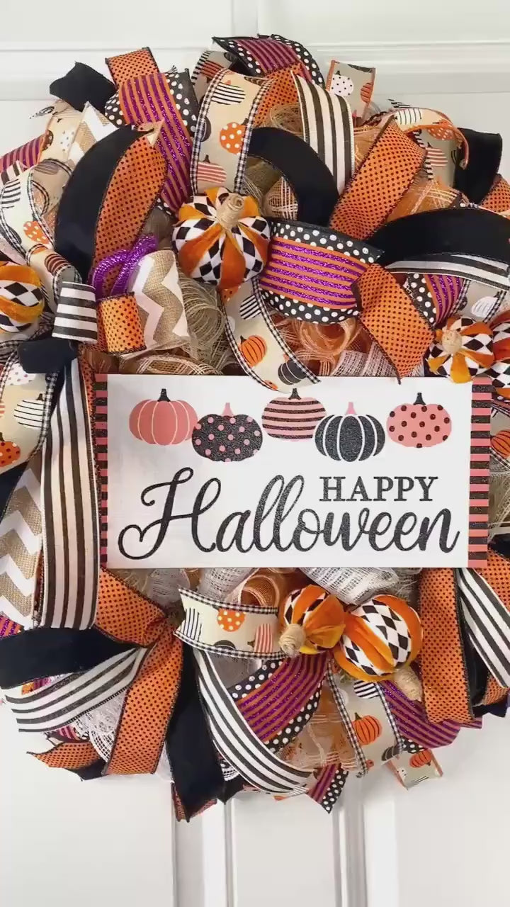 Halloween Decor, Pumpkin, Fall Wreath, Autumn, Home Decor